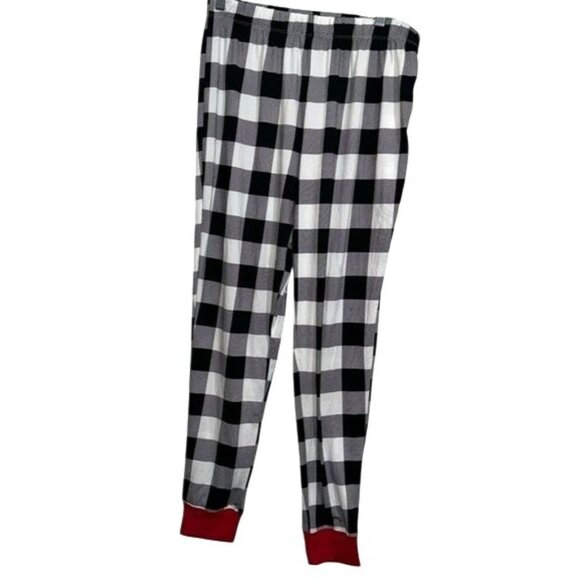 Holiday Time Black & White Buffalo Plaid Pajama Pants M - Picture 1 of 8